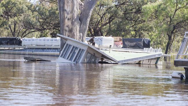 Flooded properties on the Murray at Morgan on December 9. Picture: Brenton Edwards