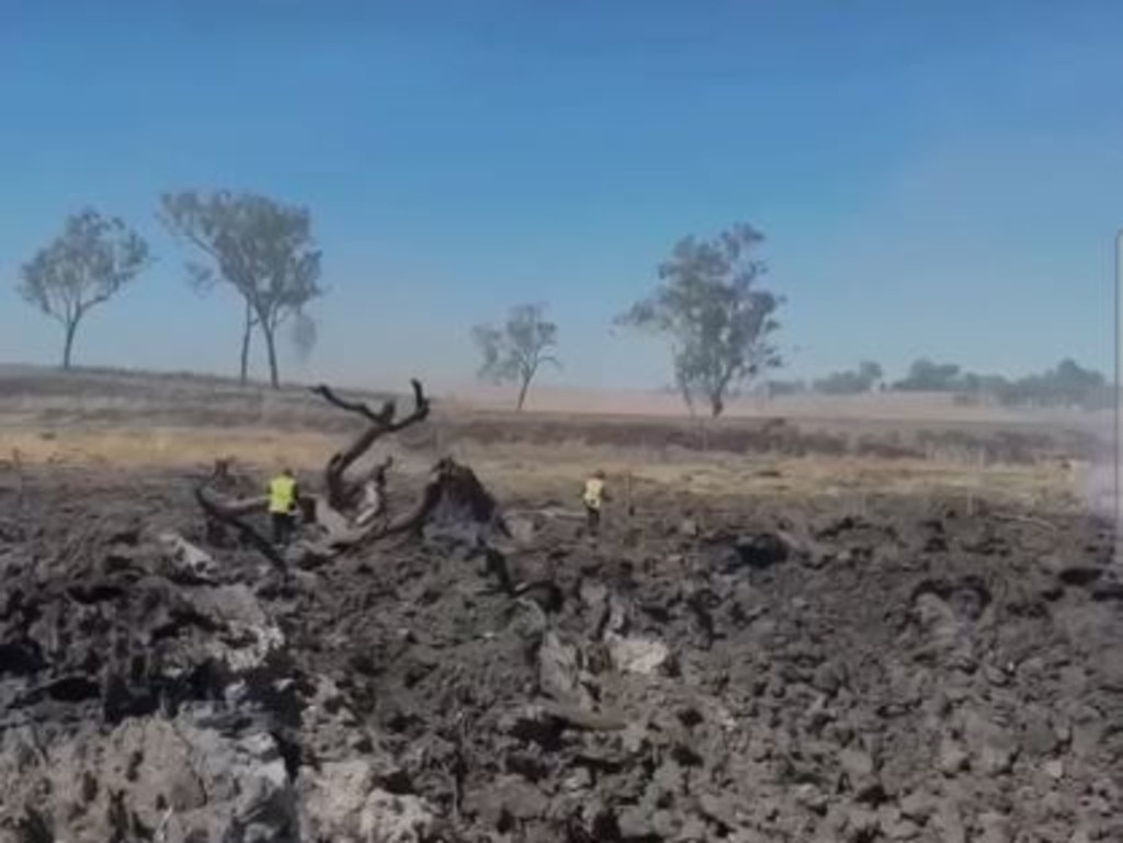 Kimberlee Ann posted this photo to social media showing the aftermath of a horror fatal truck crash on the Bruce Highway, which was blown to smithereens.