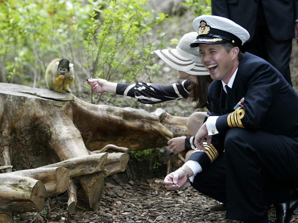 The couple visit a zoo in Odense as part of a four-day tour of Denmark. Picture: Lars Skaaning/AP