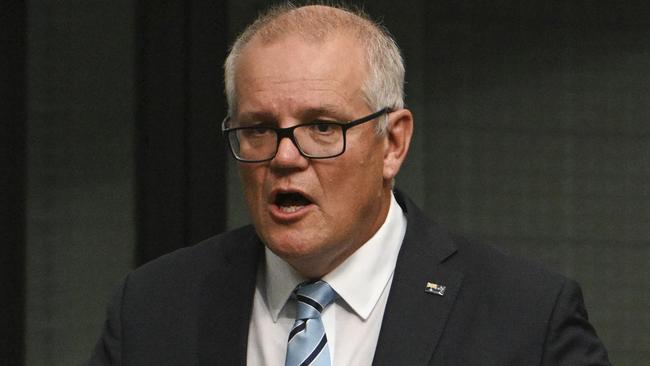 CANBERRA, AUSTRALIA, NewsWire Photos. FEBRUARY 27, 2024: The 30th prime minister of Australia, Scott Morrison delivers his valedictory speech to Parliament in the House of representatives at Parliament House in Canberra. Picture: NCA NewsWire / Martin Ollman