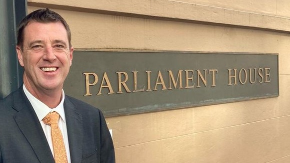 Michael Regan, the new state independent MP for Wakehurst, outside NSW Parliament House where he hade his maiden speech on Wednesday evening. Picture: Facebook (Michael Regan MP)