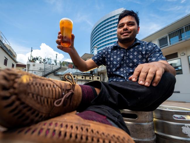 Smith St Social are looking to convert their carpark space into an event space on weekends. Duty manager Sudip Gautam shows the potential of the space. Picture: Che Chorley