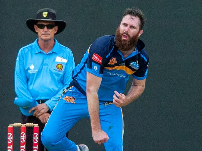 Corey Galloway in action for the Gold Coast Thunder at the Bulls Masters Country Challenge Twenty20 cricket final. Picture: Bob Jones