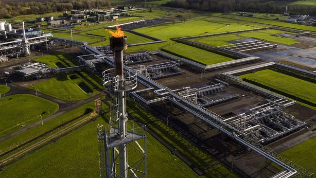 A natural gas extraction plant and pipework in Groningen, the Netherlands, last year. Picture: Getty Images