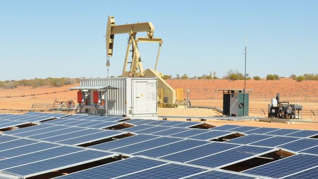 A solar-powered oil pump in the Cooper Basin in Far North SA.