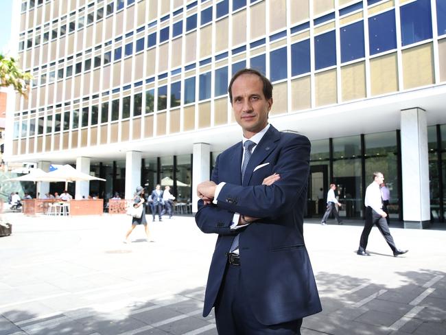 14/02/2019. Newly appointed AMP CEO Francesco de Ferrari announces full year results, pictured outside of their headquarters at Circular Quay in Sydney. Britta Campion / The Australian