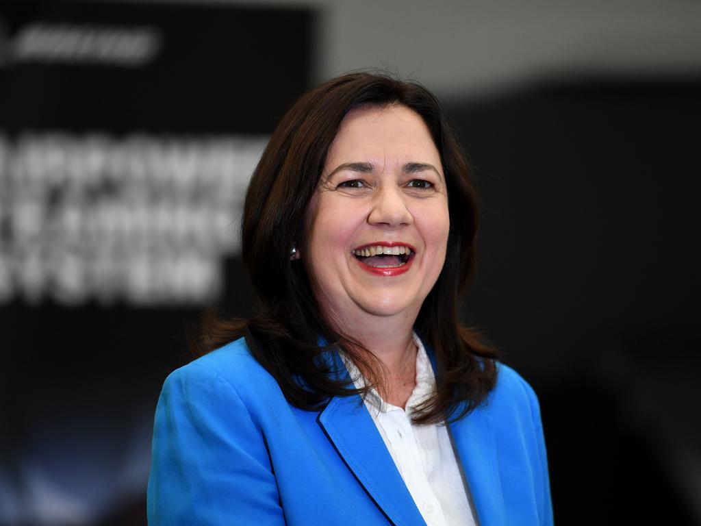 Queensland Premier Annastacia Palaszczuk is hoping to secure votes to remain Premier to “keep Queenslanders safe”. Picture: NCA NewsWire / Dan Peled