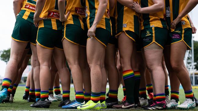 Waratah played PINT in the NTFL's inaugural Pride Round at TIO Stadium. Picture: Jack Riddiford / AFLNT Media.