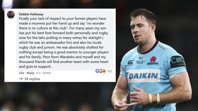 Former Yamba rugby player Jed Holloway's mother Debbie has lashed the Waratahs after Jed's departure to Japanese Club Rugby