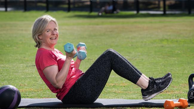 Graham Elliss owns a gym business for people over 50. Katrina has been a client for a number of years and has benefited from the training with Graham. Picture: Tony Gough