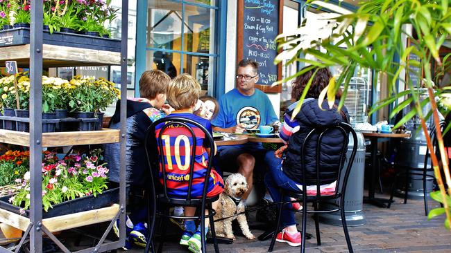 Caffe Prego features outdoor dining, a growing trend in Mosman. Picture: Jenny Evans