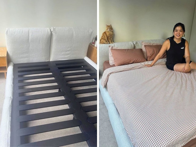 We test out the Eva Delve Bed Frame. Here's our honest review. Picture: news.com.au checkout/Melody Teh