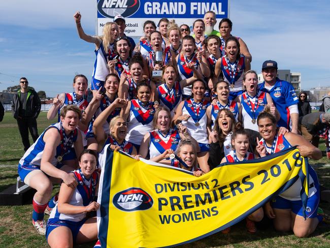 West Preston-Lakeside’s NFLW Division 2 premiership side. Picture: Nathan McNeill.