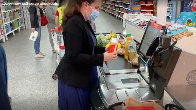 Coles rolled out self-checkouts with conveyor belts in 2021. Photo: Daily Telegraph