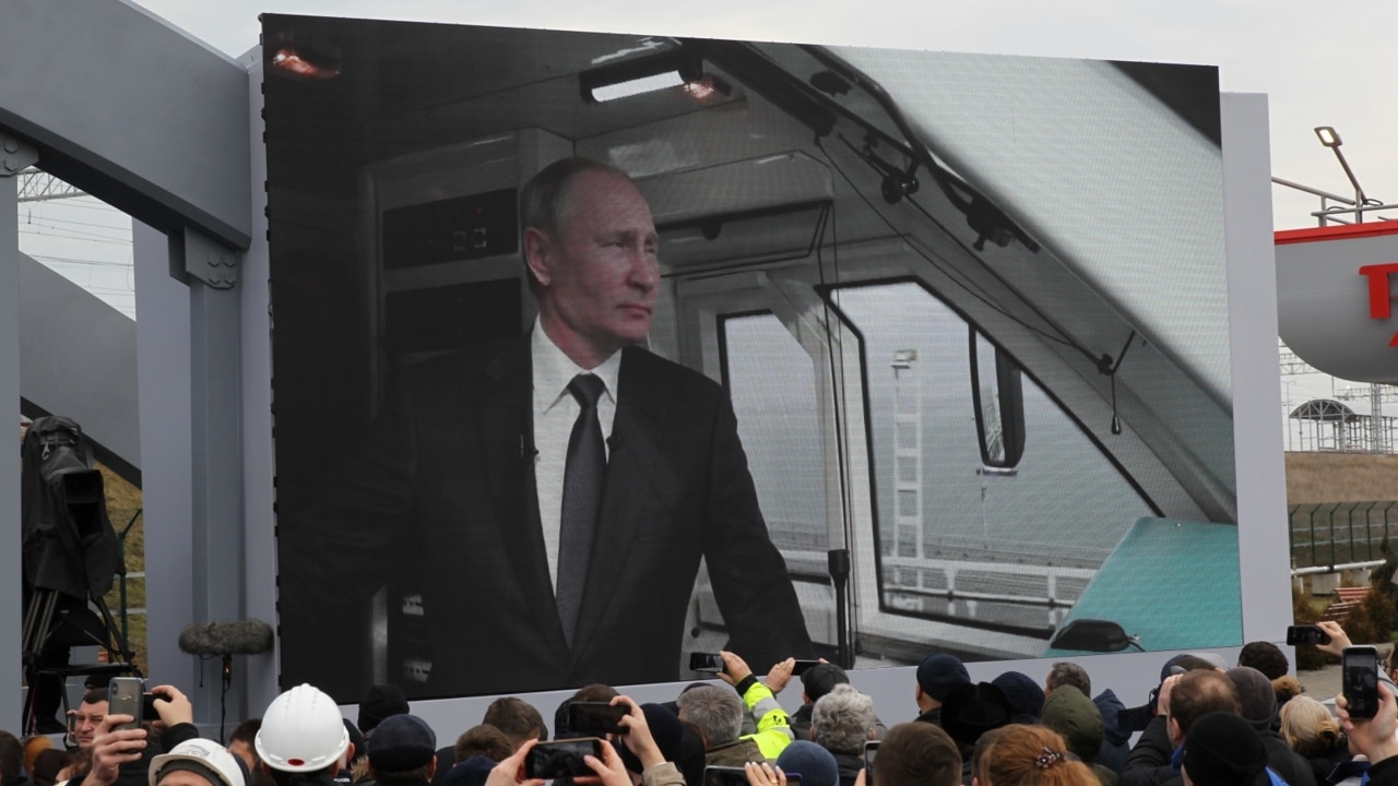 Putin Opens Russia-to-Crimea Railway Bridge | Sky News Australia