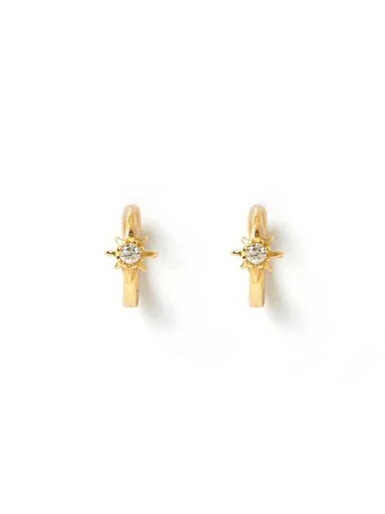 Nova Gold Huggie Earrings. Picture: Arms of Eve.