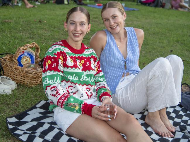 Anna Willcocks and Hannah Green. Triple M Mayoral Carols by Candlelight. Sunday 8th December, 2024. Picture: Nev Madsen.