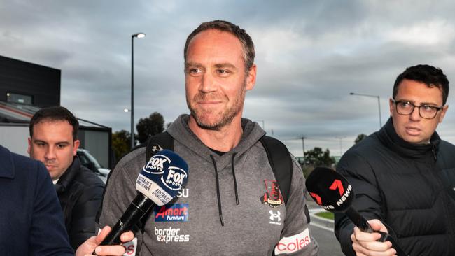 Essendon Turmoil after a huge loss on Sunday to Port Adelaide. Essendon coach Ben Rutten leave Essendon Football club after rumours he will be sacked. Picture: Tony Gough