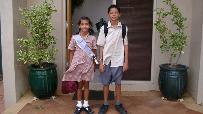 Off to school! Jaz and big bro Gab. Picture: SUPPLIED