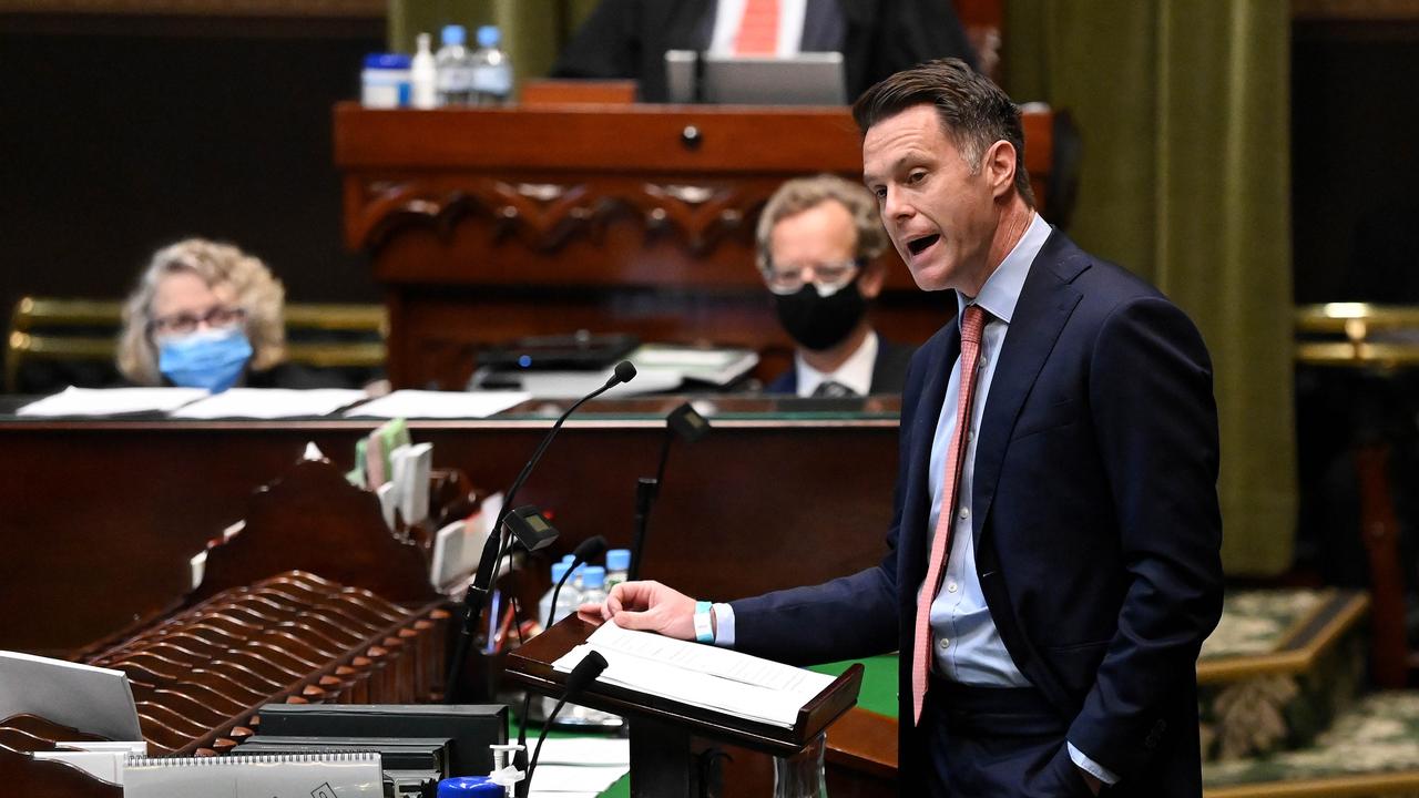 NSW Labor Leader Chris Minns gave his budget reply speech on Wednesday. Picture: Bianca De Marchi / NCA NewsWire