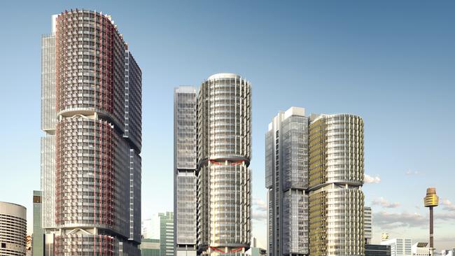 The office towers at the Lend Lease-developed Barangaroo South precinct