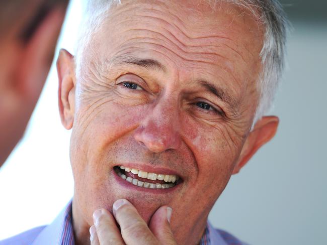 Malcolm Turnbull in Queensland this week talking jobs. Picture: Steve Pohlner