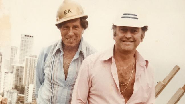 Eddie Kornhauser, left, and Max Hamilton on the Paradise centre site in 1980.