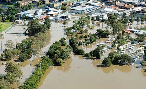 Lismore from the air during the 2009 flood. Picture: DAVID NIELSEN