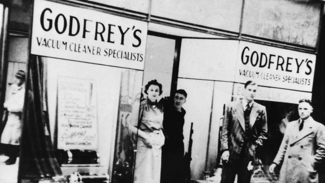 John Johnston outside Godfreys’ original Adelaide Arcade store. Picture: Supplied by the family.