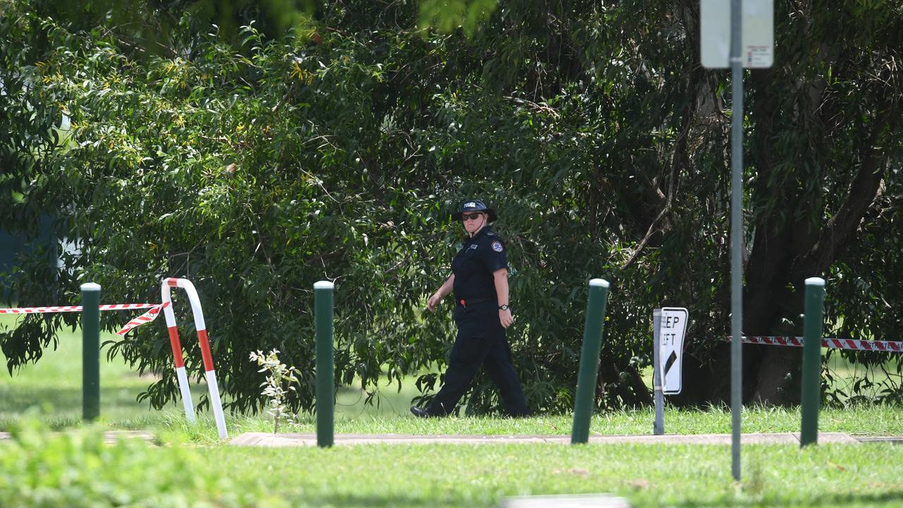 Police investigate an alleged police shooting in Gray's Ascension Park. Picture: (A)manda Parkinson