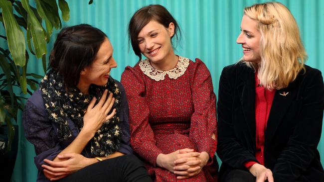 Women musicians and proud ... Holly Throsby, Sarah Blasko and Sally Seltmann from the band Seeker Lover Keeper. Picture: Justin Lloyd.