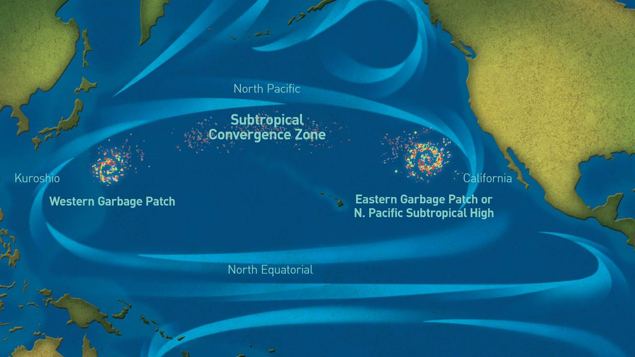 A Great Pacific Garbage Patch illustration. Picture: NOAA