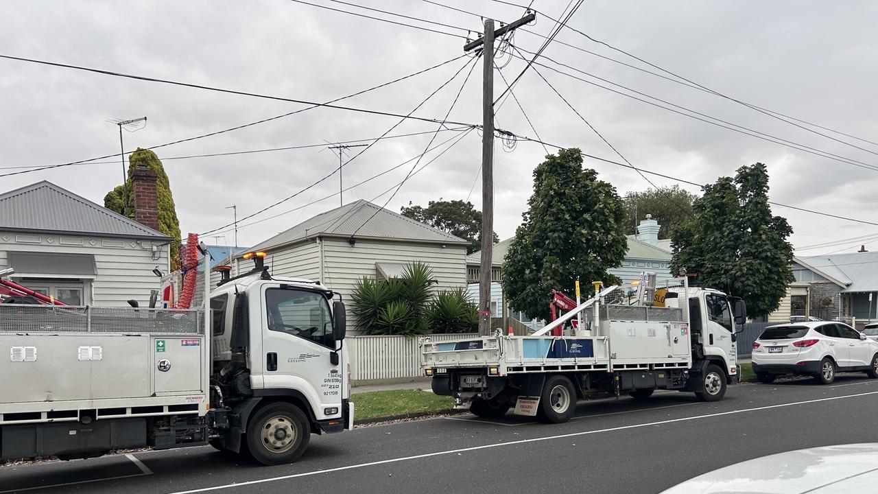 City of Greater Geelong trucks on Garden St about 7pm.