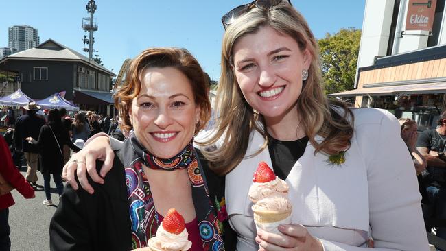 Jackie Trad and Shannon Fentiman at the 2019 Ekka. Picture: Annette Dew