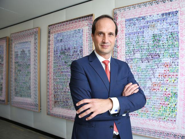 13/08/2020. AMP CEO Francesco De Ferrari, photographed at their offices in Sydney on profit results day. Britta Campion / The Australian