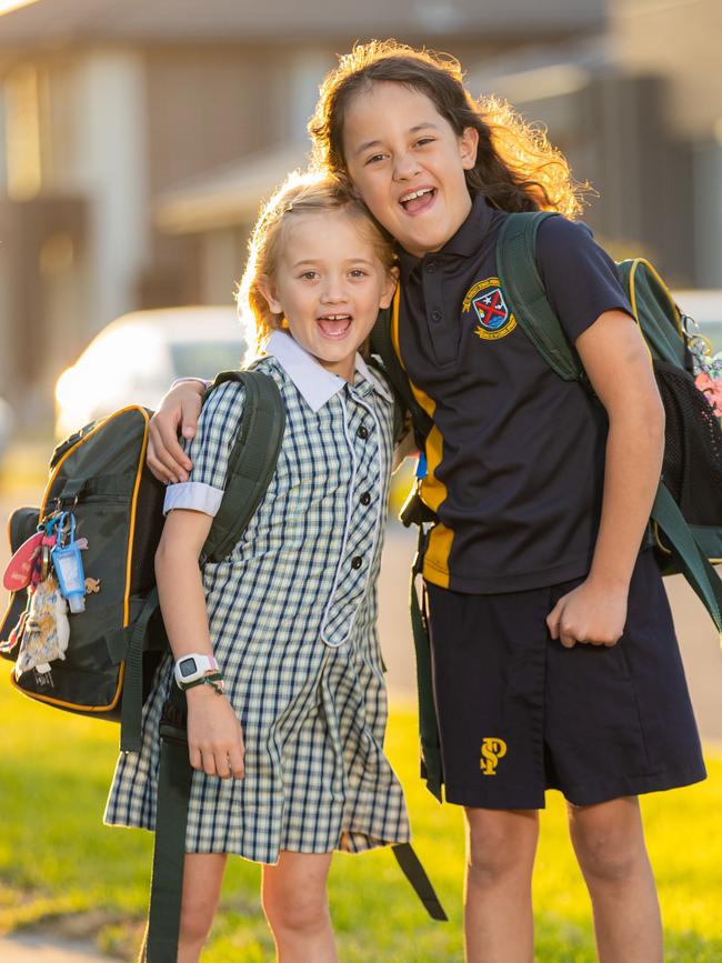 Myla and Eliana have enjoyed a less disruptive school year so far in 2022. Picture: Jason Edwards