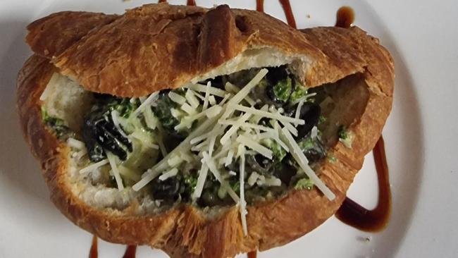 ‘A French Twist’ (sauteed snail with garlic and herbs pesto in baked croissant) at Garden of Eating in Townsville. Pictures: contributed