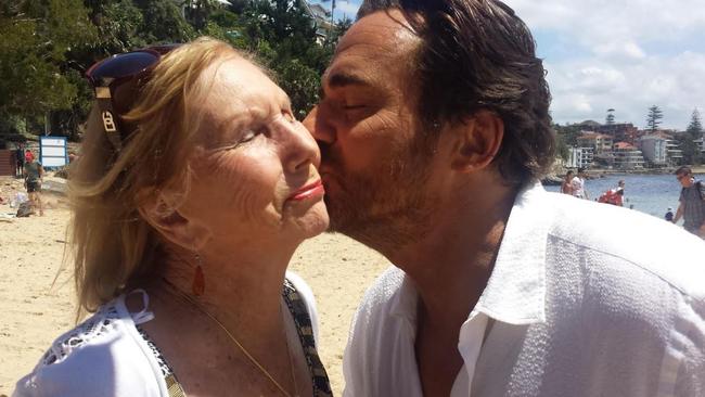 Beverley Olsen, 80, Manly with Thorsten Kaye, who plays Ridge Forrester on The Bold and the Beautiful. Picture: Supplied