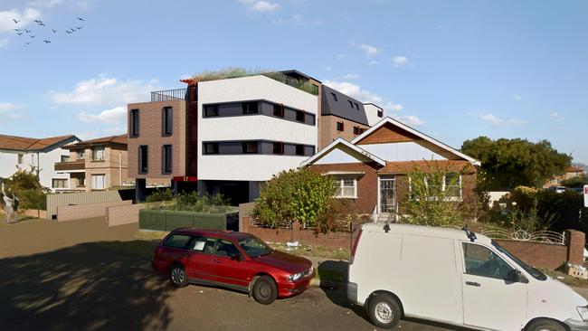 An artist's impression of a boarding house planned for 17 Arthur St, Punchbowl, which Canterbury-Bankstown Council rejected. The applicant has appealed to the Land and Environment Court.