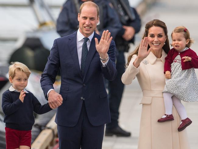 The Duke and Duchess of Cambridge with their children Prince George and Princess Charlotte. Picture: Dominic Lipinski/PA Wire