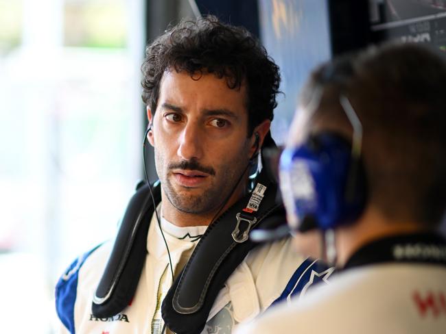 BAKU, AZERBAIJAN - SEPTEMBER 15: Daniel Ricciardo of Australia and Visa Cash App RB prepares to drive in the garage prior to the F1 Grand Prix of Azerbaijan at Baku City Circuit on September 15, 2024 in Baku, Azerbaijan. (Photo by Rudy Carezzevoli/Getty Images)