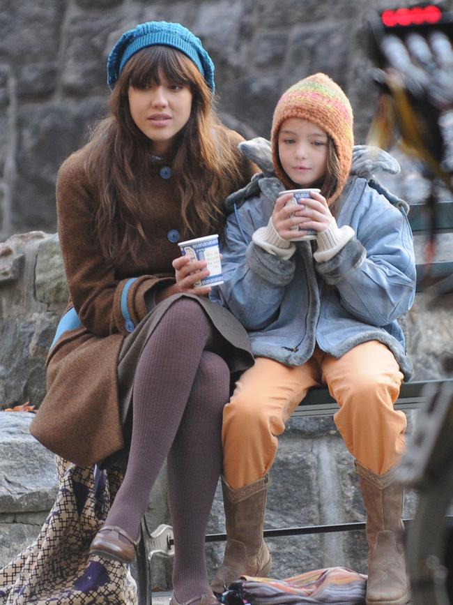 On the set of An invisible Sign in 2008 with Jessica Alba. Picture: Arnaldo Magnani/Getty Images