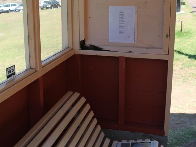 Lloyd-Green’s poem in the bus shelter at Blues Point. Picture: Annika Enderborg