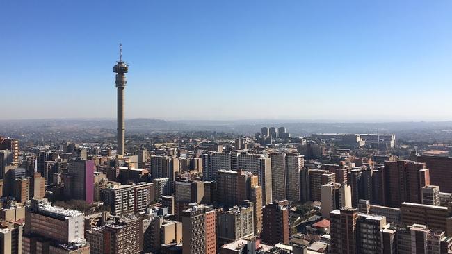 The view from the top of the Ponte City tower stretches out across Johannesburg. Picture: Benedict Brook