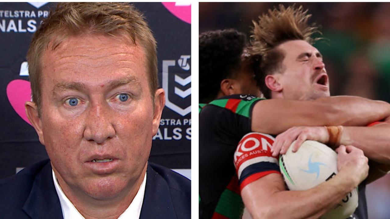 Roosters coach Trent Robinson after the game.
