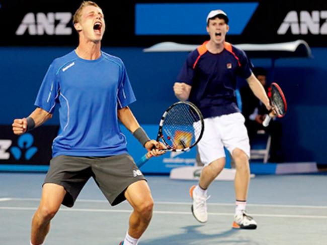 Marc Polmans and Jake Delaney are the 2015 Australian Open boys’ doubles champions.