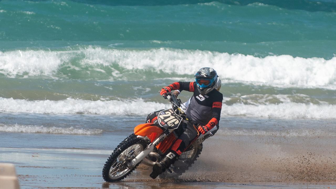 Mick Carew at Motorcycle Beach Races at Grasstree Beach Sunday 27 August 2023 Picture: Michaela Harlow