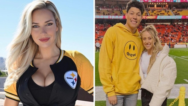 Paige Spiranac alongside Brittany Matthews and Jackson Mahomes. Photo: Instagram.