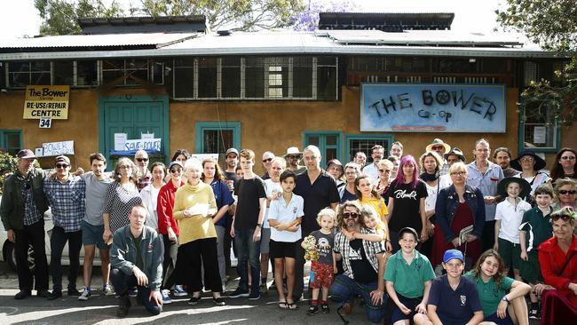 Supporters of the Bower gather outside the building on Monday. Picture: John Appleyard