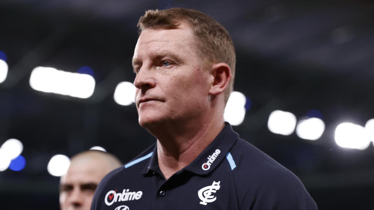 Carlton coach Michael Voss chased down two alleged car thieves before making a citizen’s arrest. Picture: Darrian Traynor/Getty Images